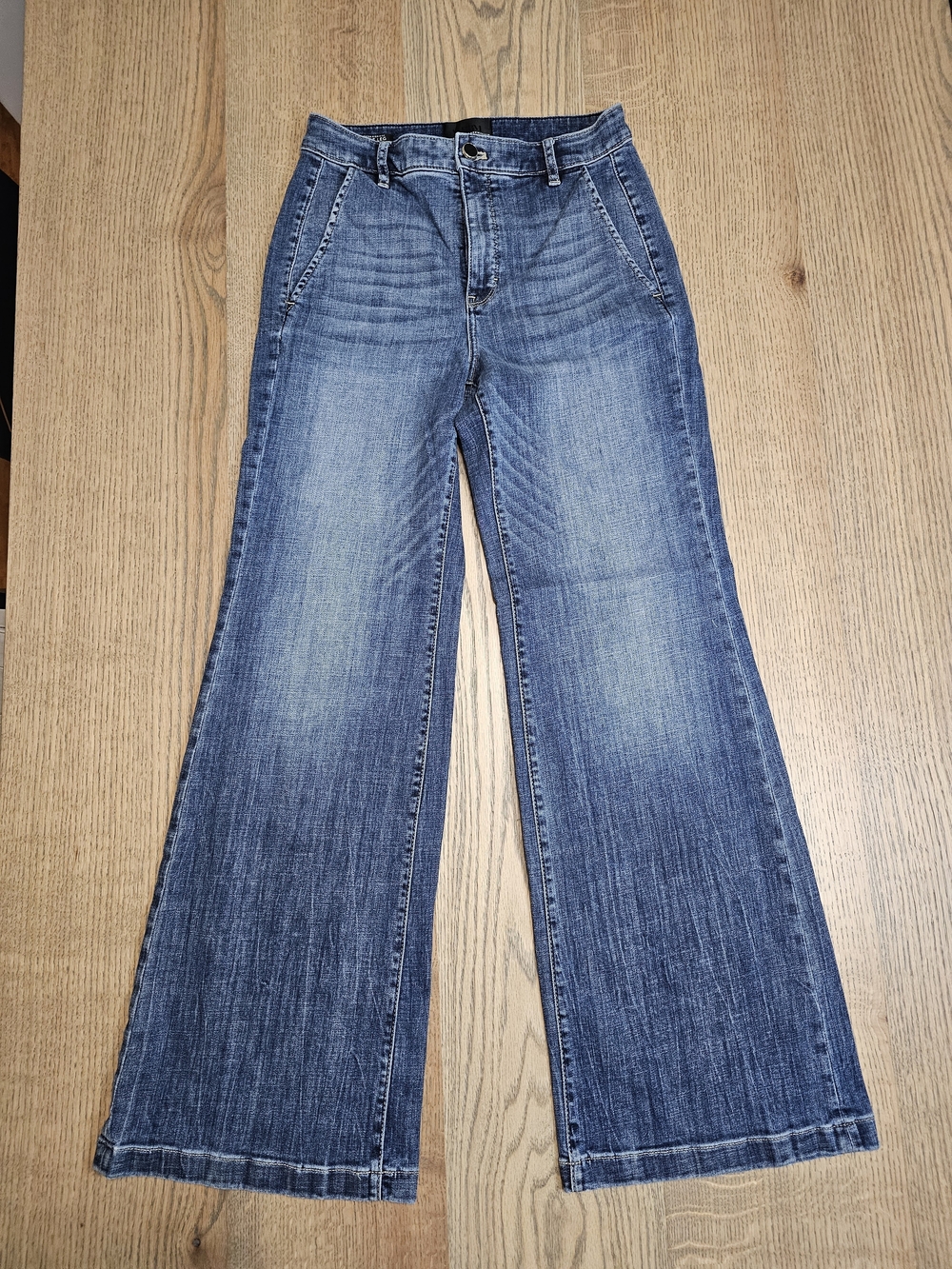 White House Black Market Women's Wide-Leg Blue Denim Jeans WHBM Sz 4L